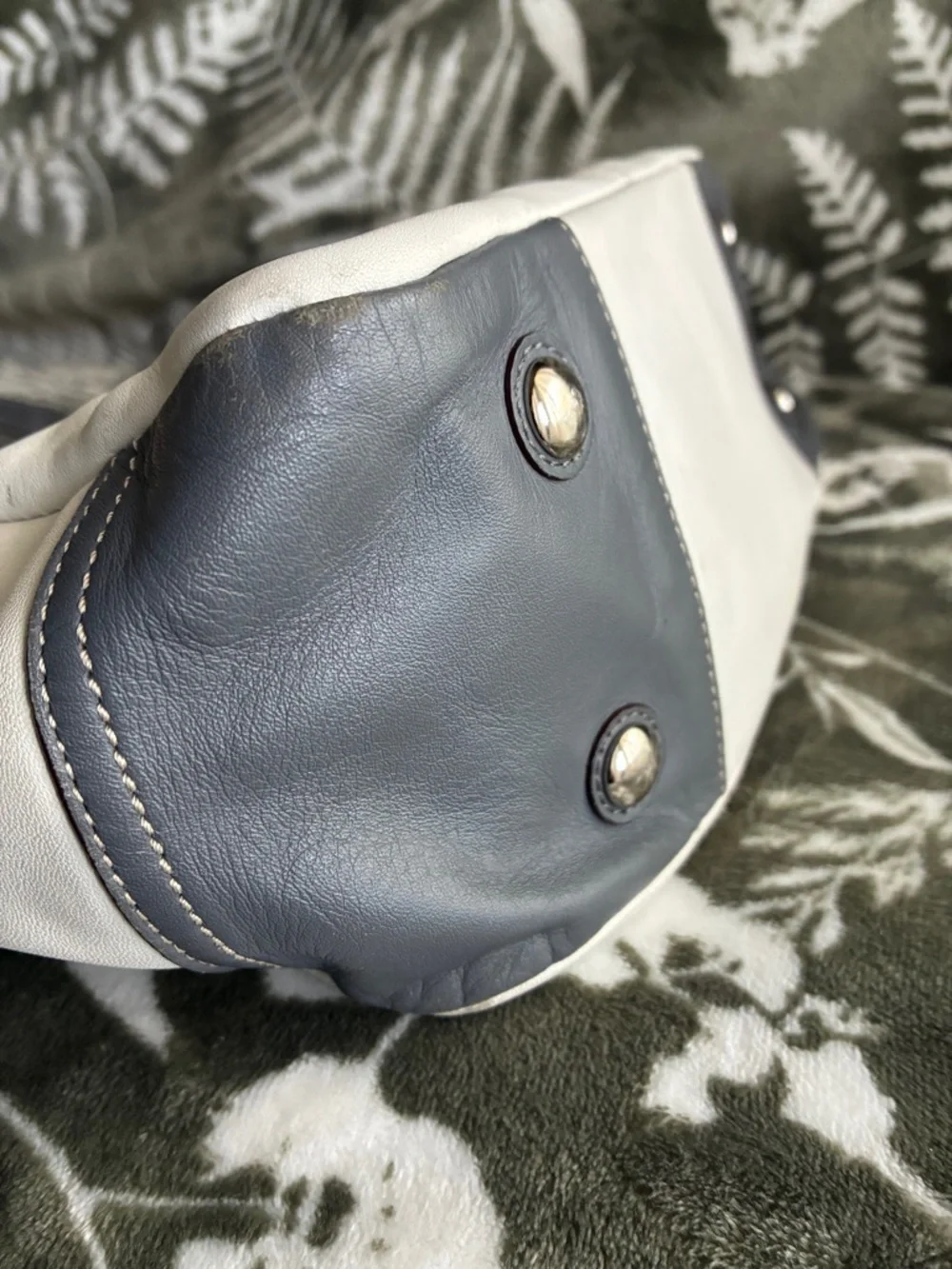 Coach Two-Tone Leather Shoulder Bag in Light Gray and white - Picture 15 of 16
